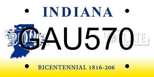 GAU570 Indiana License Plate