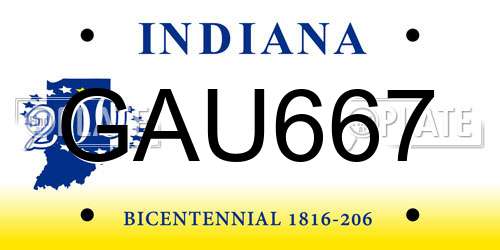 GAU667 Indiana License Plate