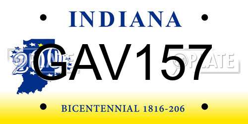 GAV157 Indiana License Plate