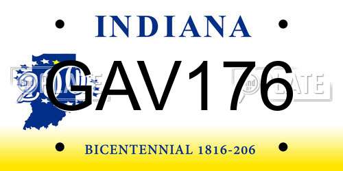 GAV176 Indiana License Plate