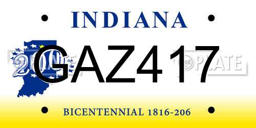 GAZ417 Indiana License Plate