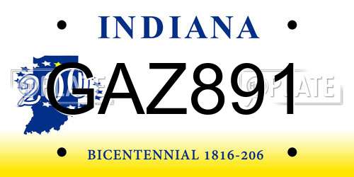 GAZ891 Indiana License Plate