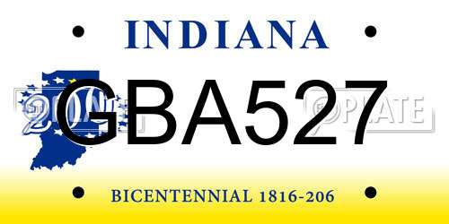 GBA527 Indiana License Plate
