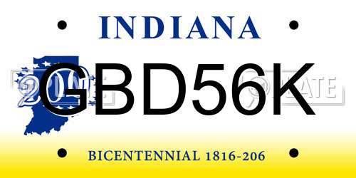 GBD56K Indiana License Plate