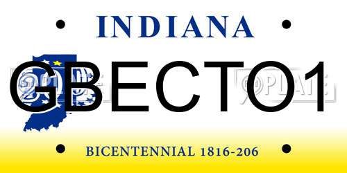 GBECTO1 Indiana License Plate