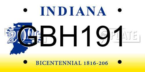 GBH191 Indiana License Plate