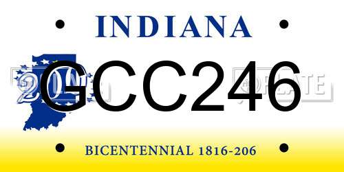 GCC246 Indiana License Plate
