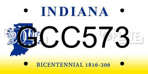 GCC573 Indiana License Plate