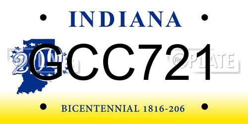 GCC721 Indiana License Plate