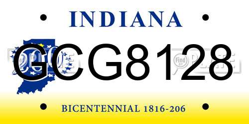 GCG8128 Indiana License Plate