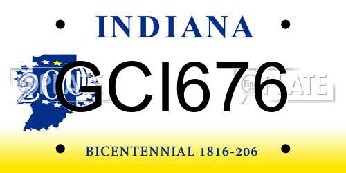 GCI676 Indiana License Plate
