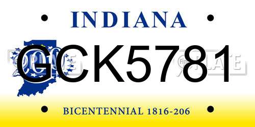 GCK5781 Indiana License Plate