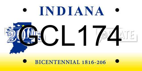 GCL174 Indiana License Plate