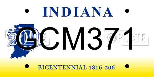 GCM371 Indiana License Plate