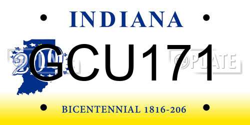 GCU171 Indiana License Plate