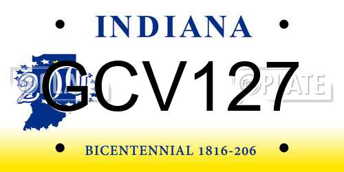 GCV127 Indiana License Plate