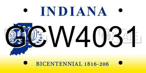 GCW4031 Indiana License Plate