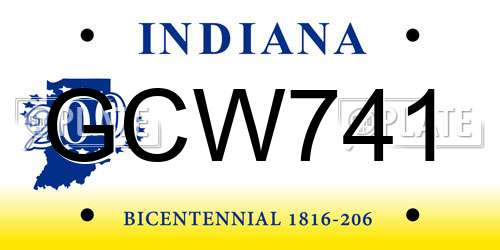 GCW741 Indiana License Plate