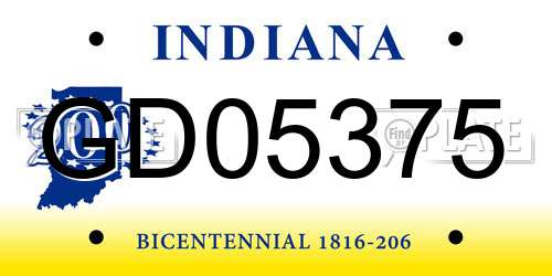 GD05375 Indiana License Plate