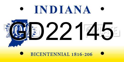GD22145 Indiana License Plate