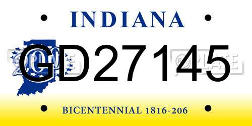 GD27145 Indiana License Plate