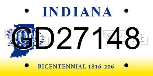 GD27148 Indiana License Plate
