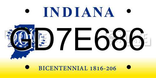 GD7E686 Indiana License Plate