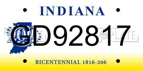 GD92817 Indiana License Plate