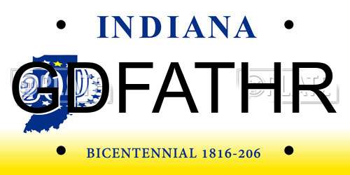 GDFATHR Indiana License Plate