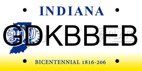 GDKBBEB Indiana License Plate