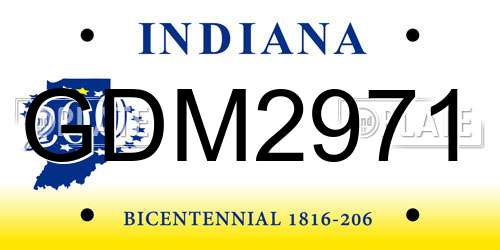 GDM2971 Indiana License Plate