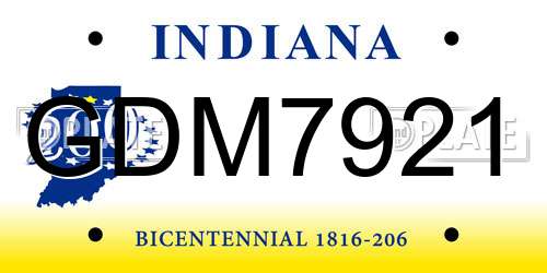 GDM7921 Indiana License Plate