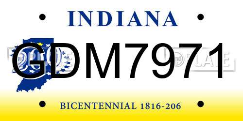 GDM7971 Indiana License Plate