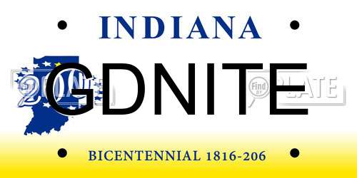 GDNITE Indiana License Plate