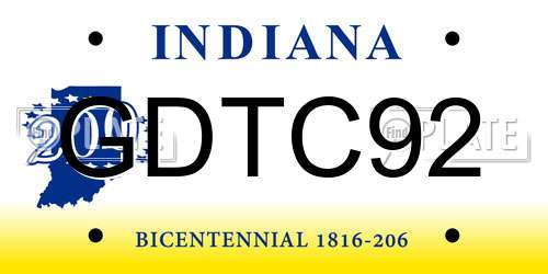 GDTC92 Indiana License Plate