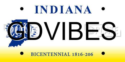 GDVIBES Indiana License Plate