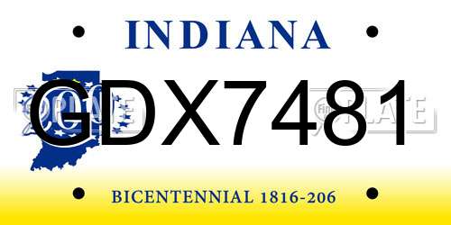 GDX7481 Indiana License Plate
