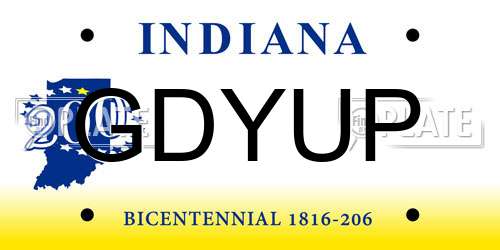 GDYUP Indiana License Plate
