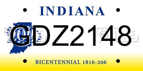 GDZ2148 Indiana License Plate