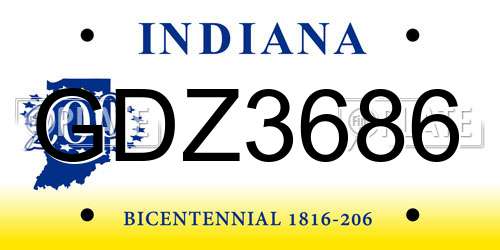 GDZ3686 Indiana License Plate
