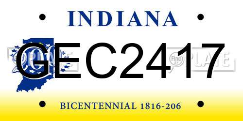 GEC2417 Indiana License Plate