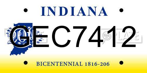 GEC7412 Indiana License Plate