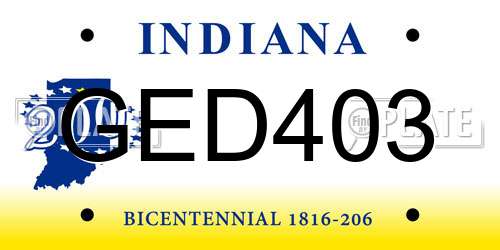 GED403 Indiana License Plate