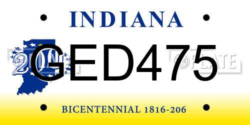 GED475 Indiana License Plate