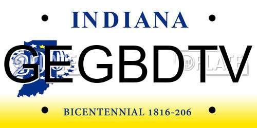 GEGBDTV Indiana License Plate