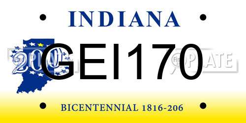 GEI170 Indiana License Plate