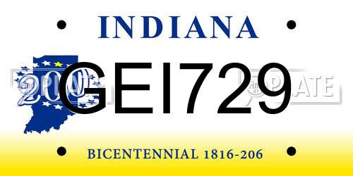 GEI729 Indiana License Plate