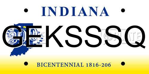 GEKSSSQ Indiana License Plate