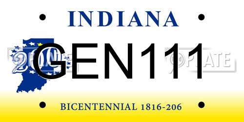 GEN111 Indiana License Plate