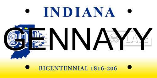 GENNAYY Indiana License Plate